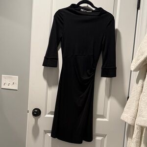 Diane Von Furstenberg Elegant Black Quarter Sleeve Dress
